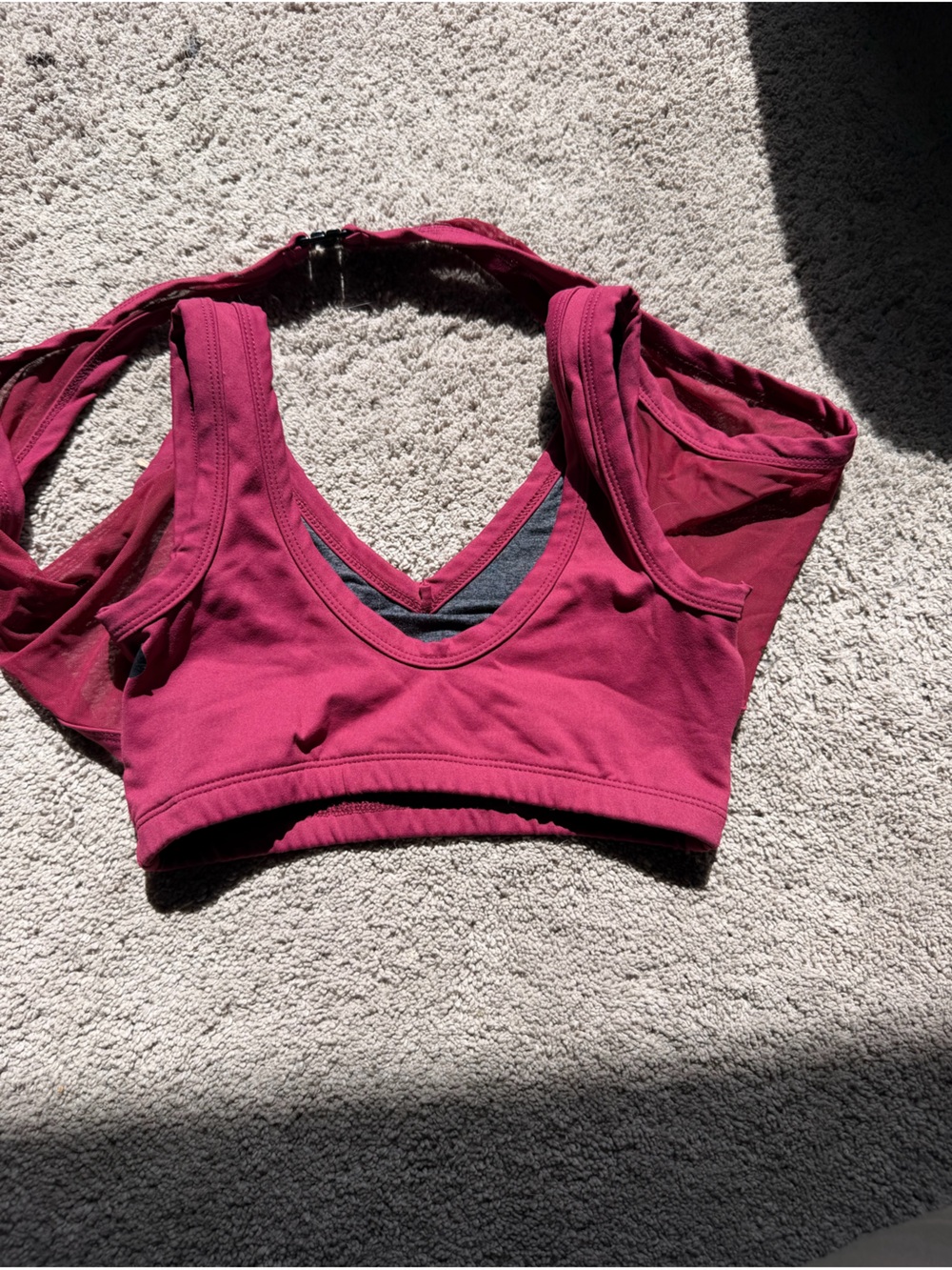Crisscross Seamless Bralette in Deep Raspberry - Picture 4 of 6